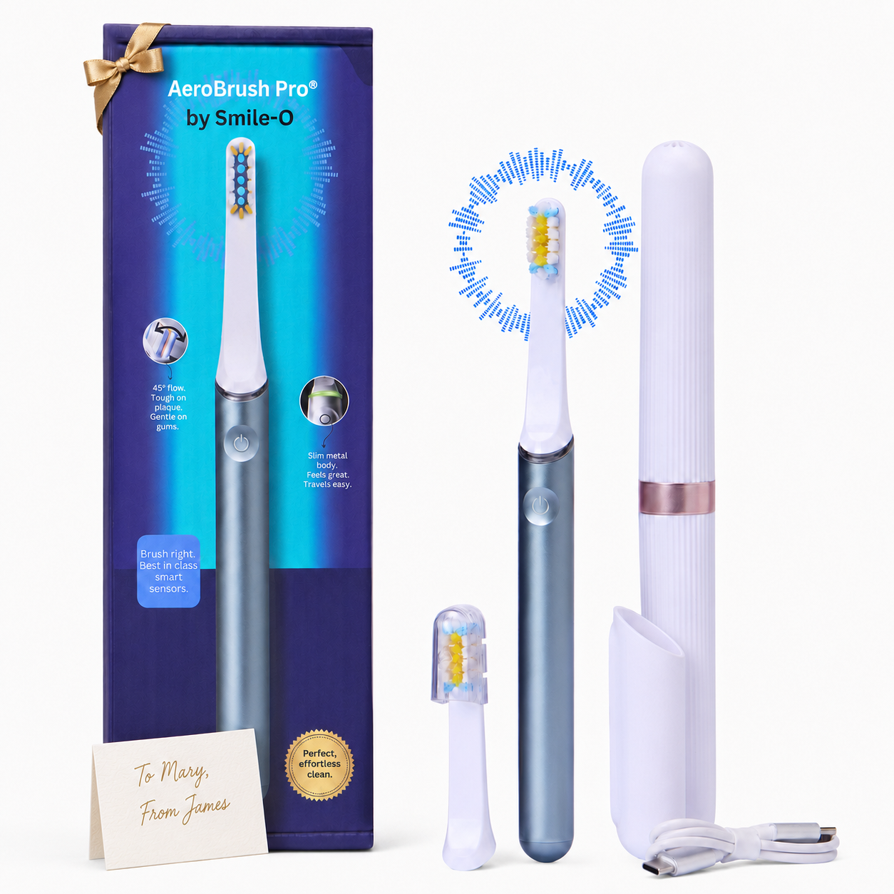 AeroBrush Pro Gift Set – Premium Electric Toothbrush Gift for Him & Her, Sonic Self-Care Gift for Birthday, Anniversary & Travel