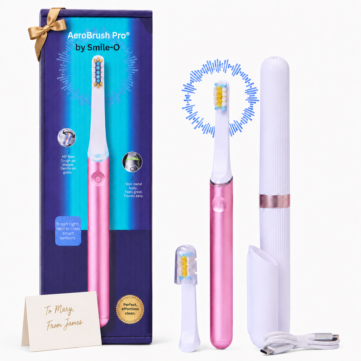 AeroBrush Pro Gift Set – Premium Electric Toothbrush Gift for Him & Her, Sonic Self-Care Gift for Birthday, Anniversary & Travel