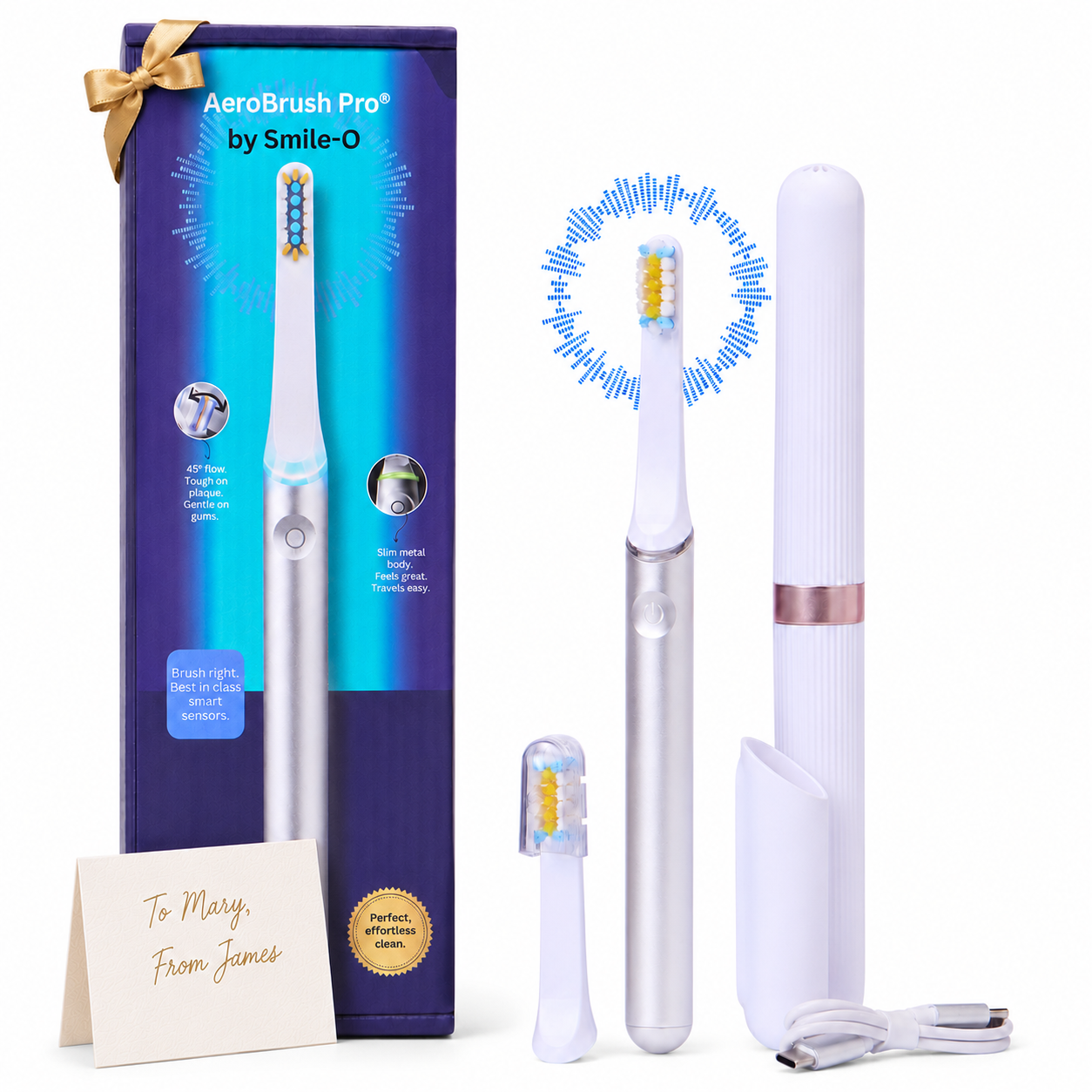 AeroBrush Pro Gift Set – Premium Electric Toothbrush Gift for Him & Her, Sonic Self-Care Gift for Birthday, Anniversary & Travel