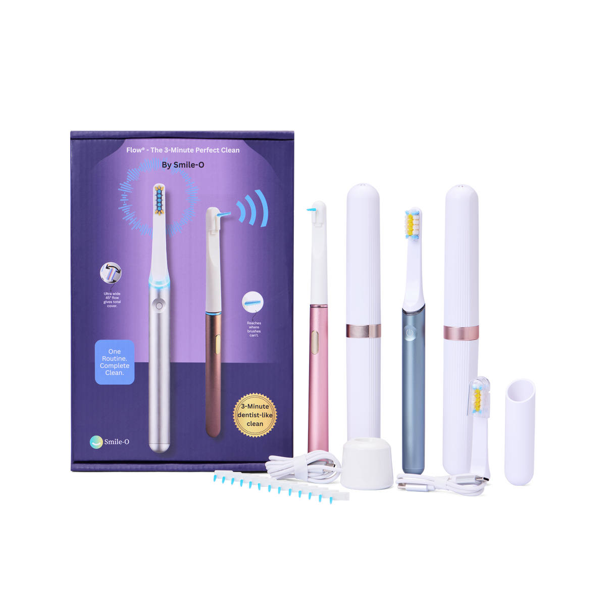 Smile-O Flow® 2-in-1 Oral Care Set - AeroFloss Pro Electric Flosser & AeroBrush Pro Sonic Toothbrush