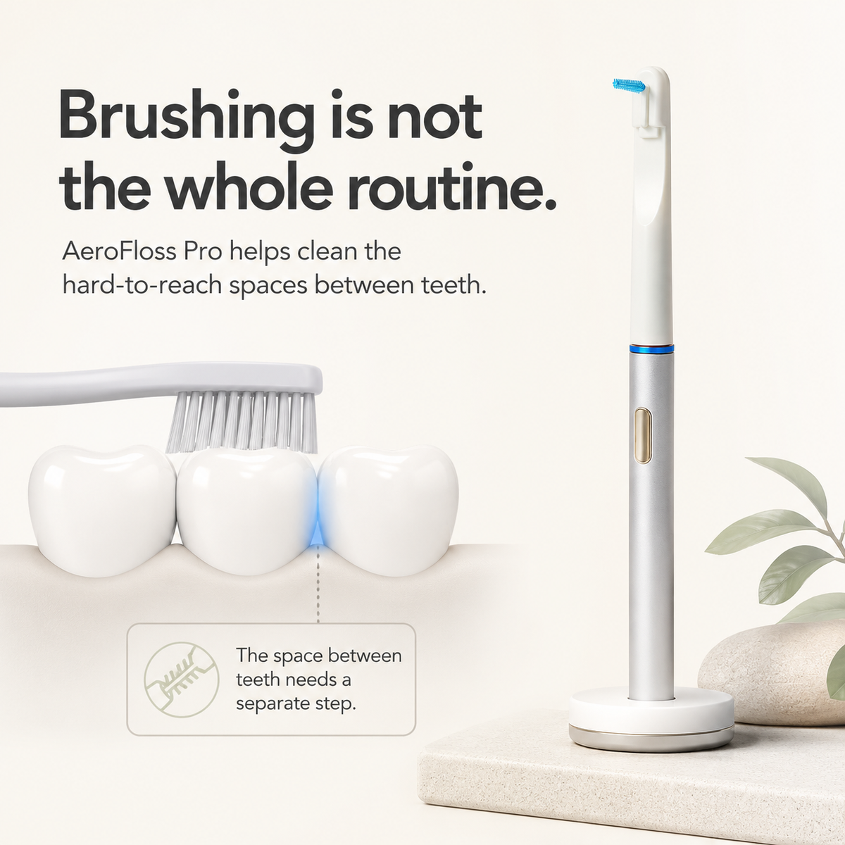 Smile-O AeroFloss Pro - Plaque Remover for Teeth – Sonic Electric Flosser for Adults, Interdental Brush