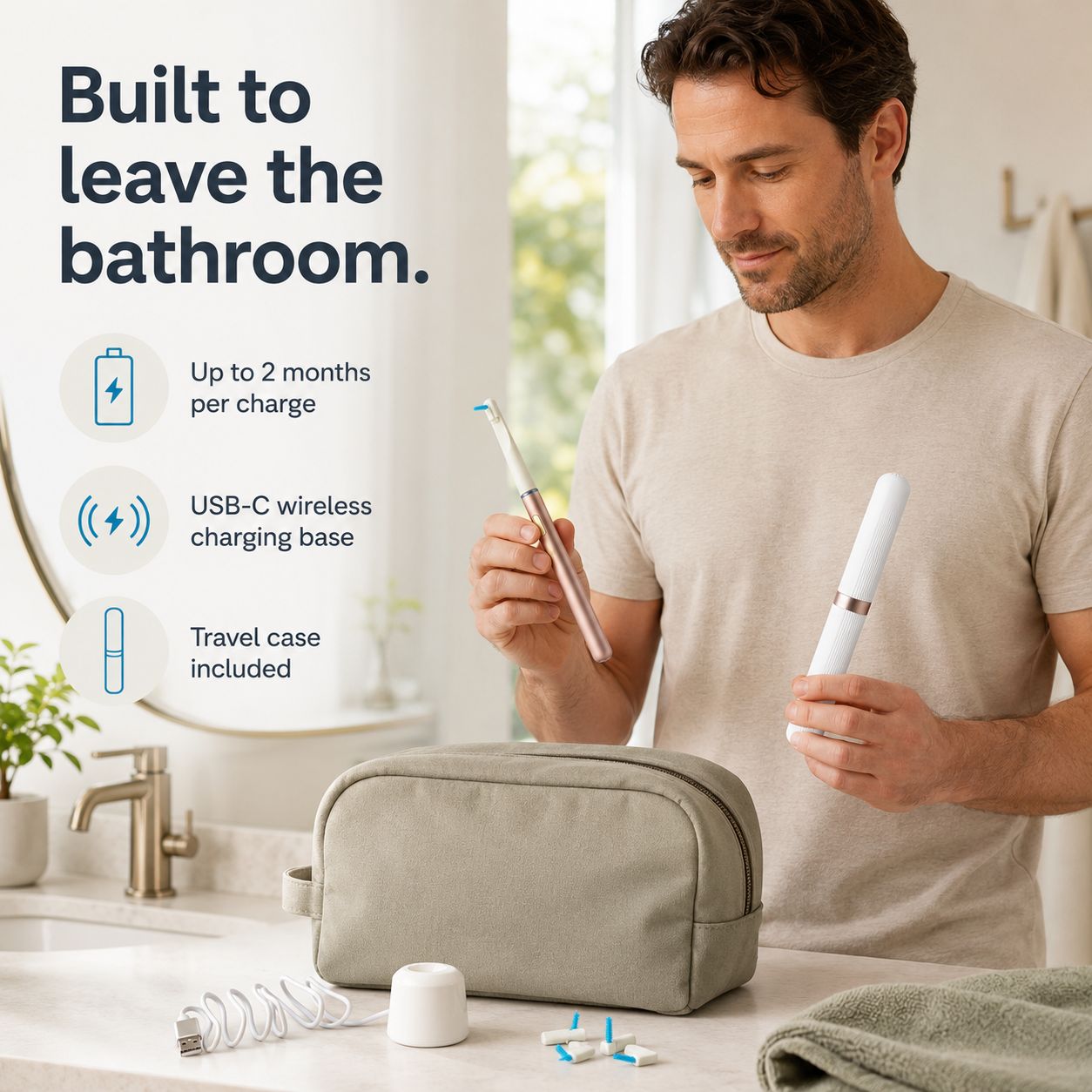 Smile-O AeroFloss Pro® Electric Flosser for Teeth, Interdental Brushes, Travel Case + Tips Inc