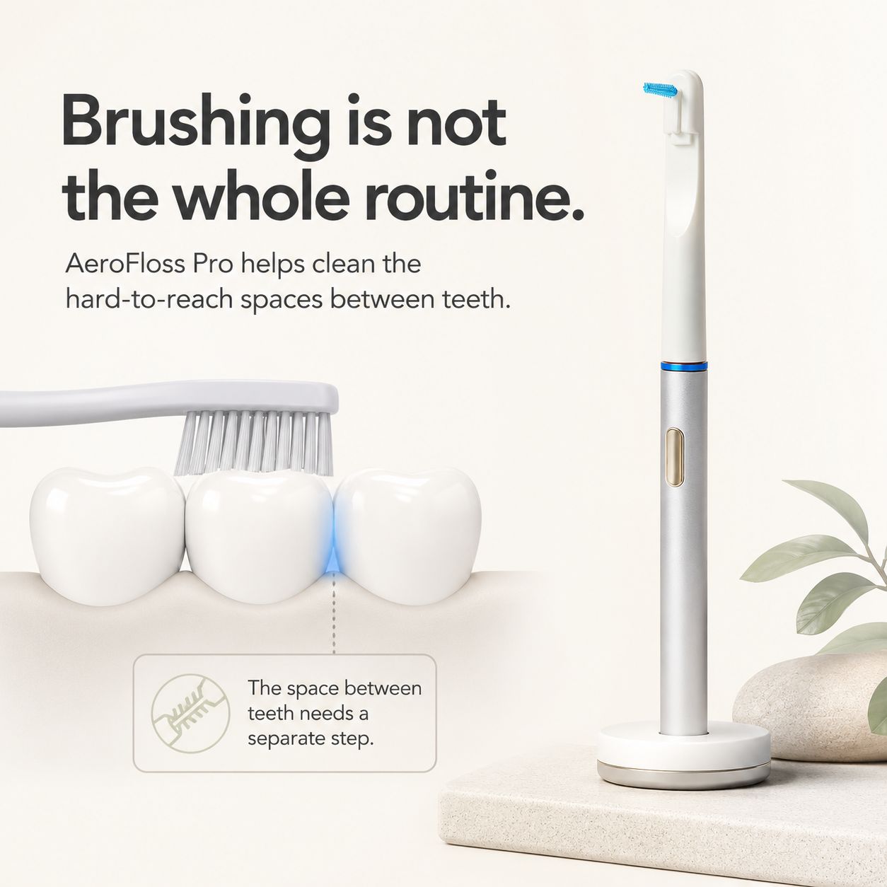 Smile-O AeroFloss Pro® Electric Flosser for Teeth, Interdental Brushes, Travel Case + Tips Inc