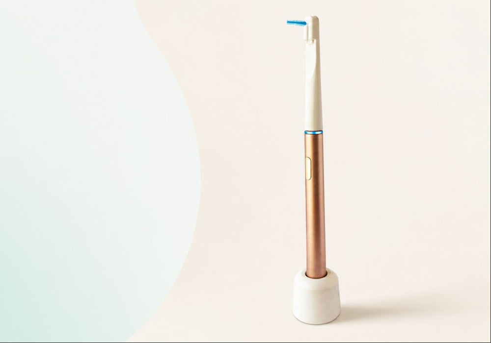 AeroFloss Pro electric flosser standing upright