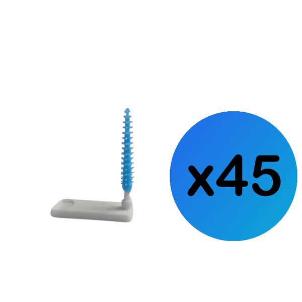AeroFloss Pro replacement interdental brush tips – 45 soft rubber refill heads for electric flosser, 3-month supply